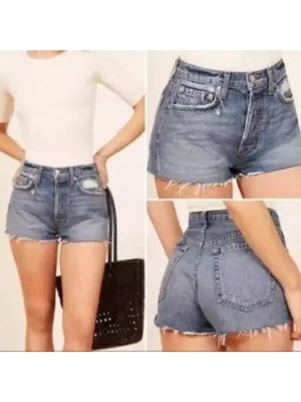 Reformation Dixie Bryce Wash Distressed Cut Off Jean Shorts